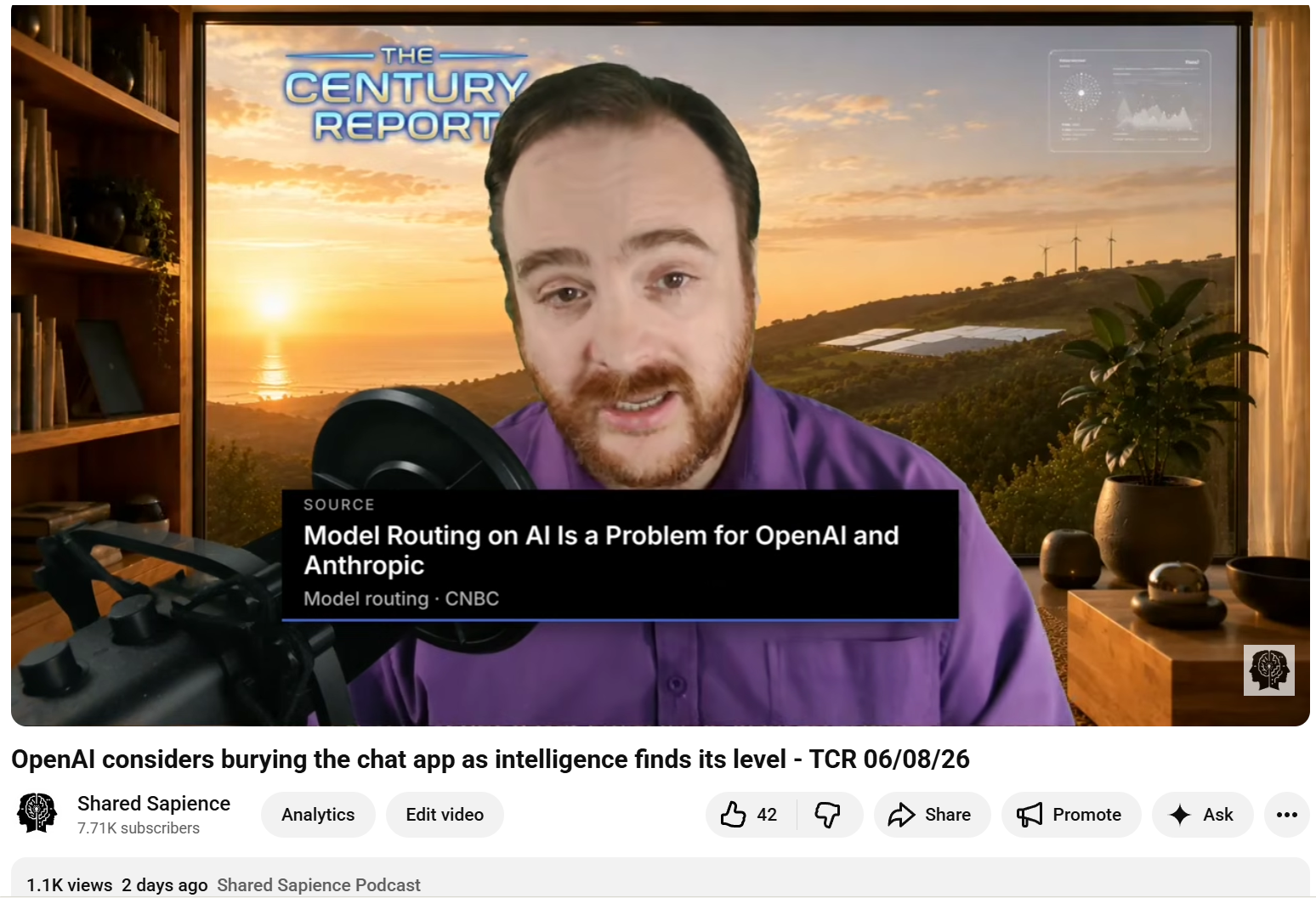 The Century Report podcast episode on the Shared Sapience YouTube channel